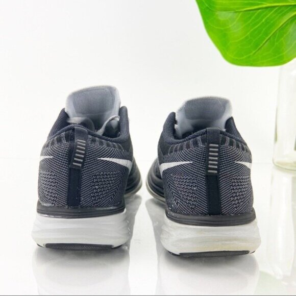 Nike Mens Lunar Flyknit Running Shoes Size 7 Gray Black Knit Low Sneaker Trainer - Picture 4 of 11